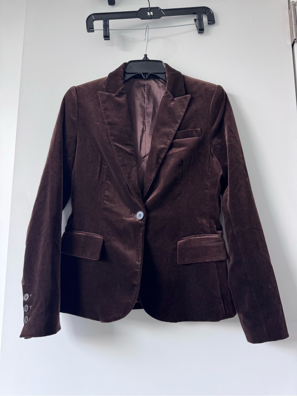 Theory Brown Velvet Blazer Jacket
